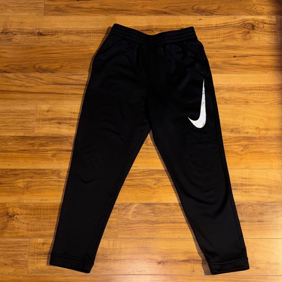 Nike Black Youth Sweatpants Joggers with White Swoosh - Youth X-Large - Picture 2 of 5